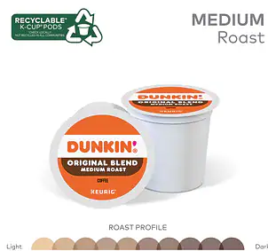 Кава Dunkin' Colombian Medium Feed, капсули Keurig K-Cup, 10 шт в упаковці (Фасовка 6 коробок) 6*10 = 60 капсул 