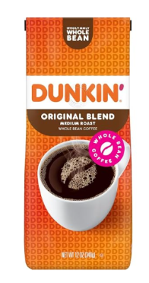 Кава Dunkin' Original Blend середнього обсмаження в зернах, 340 г * 12 