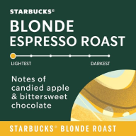Кава Starbucks у цільних зернах, гаряча або холодна кава Starbucks Blonde Espresso Roast, 28 унцій * 6 ШТУК 